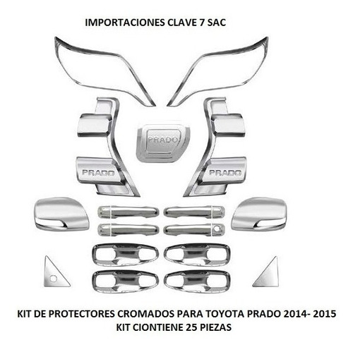 Kit De Protectores Cromados Toyota Prado 2014-2015