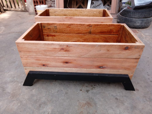 Maceta Madera Huertero Cajón Cantero Jardín Cultivo Balcón Marrón Claro Marrón Oscuro