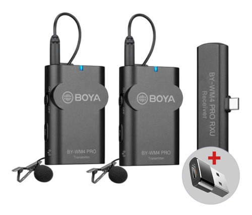 Kit Micrófono Doble Boya By-wm4 Prok6 Conexión Usb-c Android