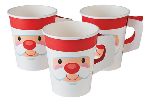 Vasos De Papel Navideños Alegres De Papá Noel, 8 Piezas