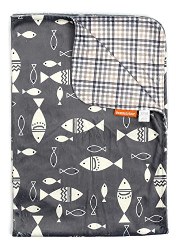 Dear Baby Gear - Manta Reversible Para Bebé, Impresión Mink