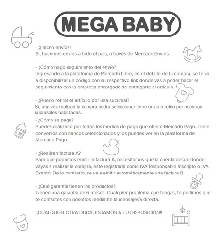 Imagen 9 de 10 de Coche Cuna Etna Manija Rebatible Mega Baby Tienda Oficial