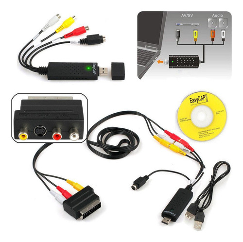 A Conversor De Vídeo E Áudio Usb 2.0 Vhs Compatível Com Dvd