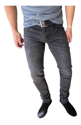 Jeans Pantalón Slim Fit Gris Oscuro