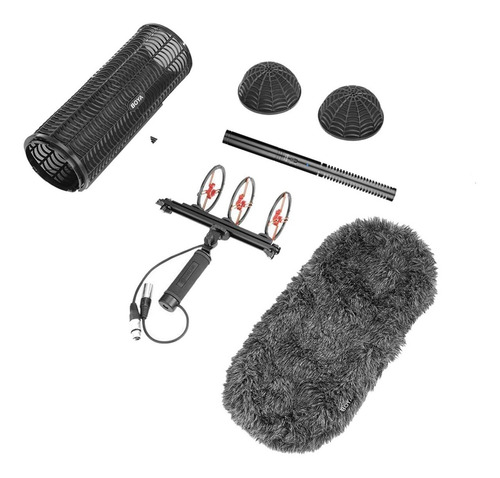 Imagen 3 de 7 de Microfono Shotgun Bm6060 Filtro Deadcat Zeppelin Ws1000 Boya