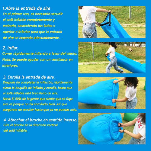 Colchón Inflable Personal Portátil Camping Acampar Colchone Celeste