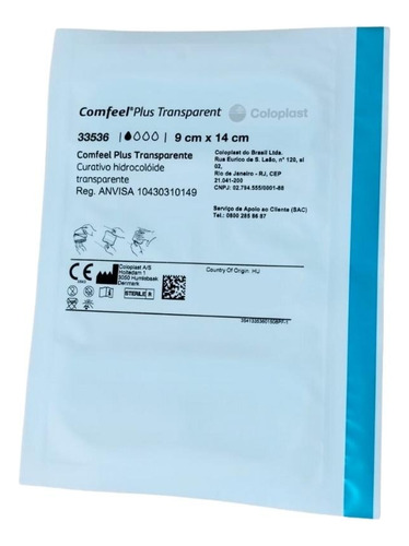 Curativo Hidrocolóide Transparente Comfeel Plus - 9cmx14cm
