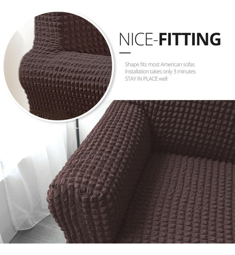 Funda De Sofá Niceec Brown, 1 Pieza, Fácil De Ajustar Para S