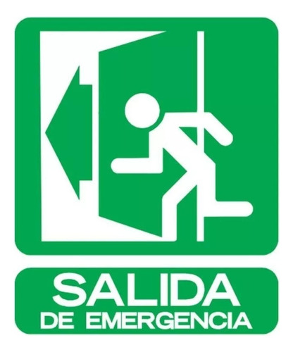 Cartel Salida De Emergencia Izquierda 22x26 Cm Seguridad