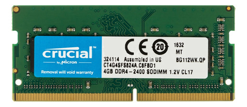 Memória RAM color verde  4GB 1 Crucial CT4G4SFS824A