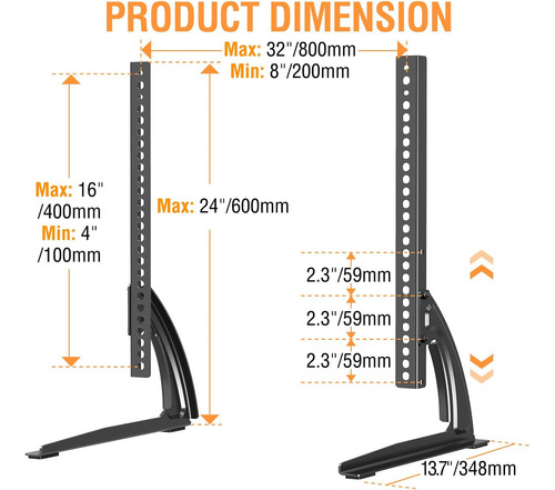 Soporte De Televisión De Mesa Universal Elived, Para La Mayo