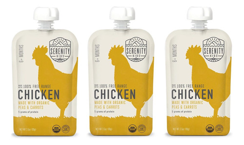 Serenity Kids Pollo C/guisantes Y Zanahorias Orgánicos 3 Pz