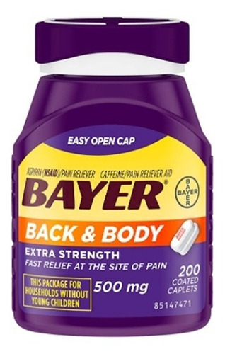 AnaLGésico Para La Espalda 500 Mg Bayer 200 Comprimidos