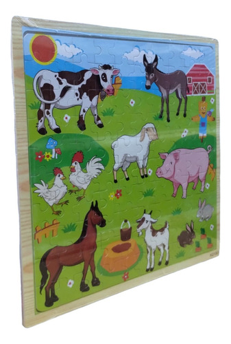 Puzzle Rompecabeza De Madera Animales De Granja Shp