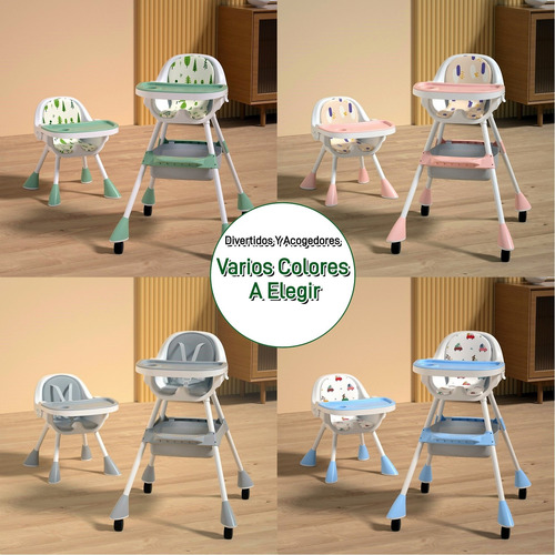 Silla De Comer Bebe Plegable, Seguridad Máximayfácillimpieza Taburete Multifuncional Para Bebé Rosa