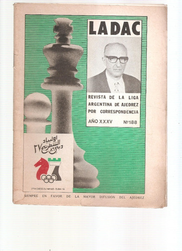 Revista Ajedrez Ladac Nº 188 Setiembre 1986