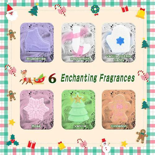 Bombas De Baño Navideñas Juego De 6 Bombas De Baño Hechas A