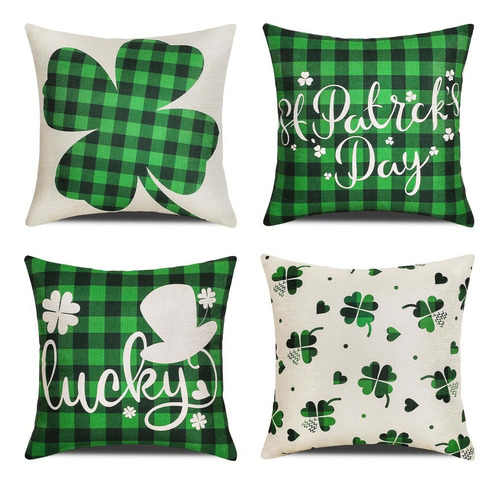 4 Funda Almohada Dia San Patricio 18 X 18  Decoracion