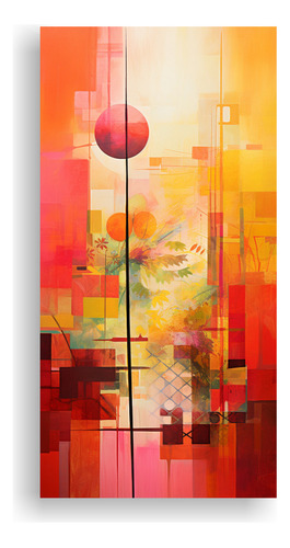 80x40cm Cuadro Decorativo Abstracto Tarde Verano Yellow Whit