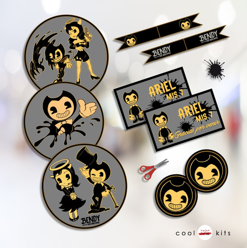 Kit Imprimible Bendy Ink Machine Personalizado Candybar