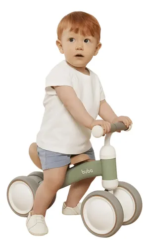 Bicicleta De Equilíbrio Andador Infantil Buba Retro 4 Rodas Verde
