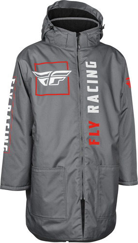 Chamarra Fly Racing Pit Coat Gris/rojo