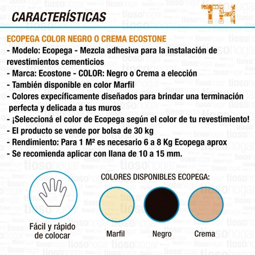 Pegamento Revestimiento Simil Piedra Adhesivo Ecopega Envio