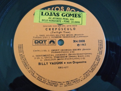 Lp Vinil Billy Vaughn E Sua Orquestra - Crepúsculo 1962 (Usado)