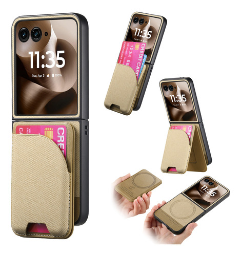 Funda De Teléfono Con Soporte Para Motorola Razr 60 50 40, Ultra Magnética, Funda De Piel