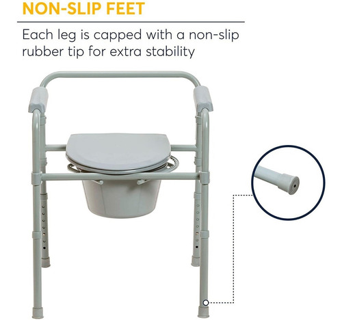 Silla Comodo 3 En 1 | Silla Para Baño Con Inodoro Plegable