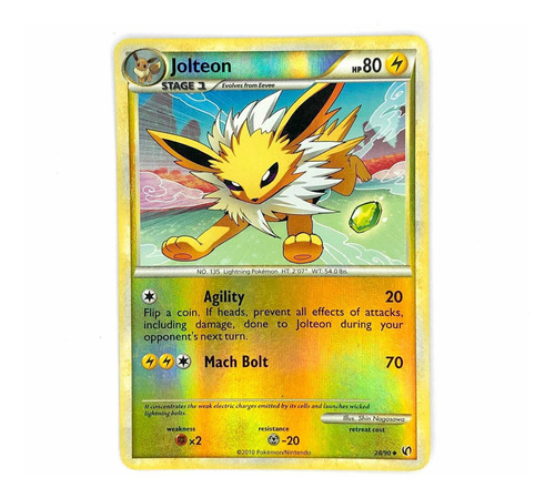 Jolteon 28/90 Holo - Carta Original Pokémon Heartgold