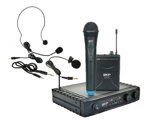 Micrófonos SKP Pro Audio UHF-282 Dinámico Cardioide color negro