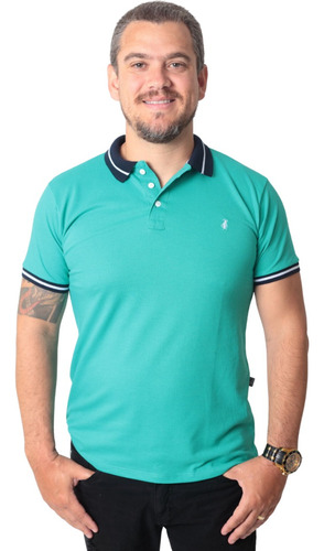 Camisa Polo Masculina Verde Jade