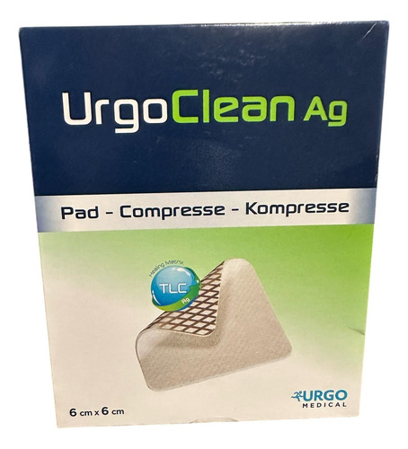 Apósitos Urgoclean Ag 6x6cm, Caja 10 Pzas, No Cfdi. Azul Oscuro