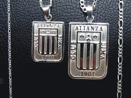 Imagen 3 de 3 de Dije Y Cadena Alianza Lima En Plata 950 Collar, Cristal, U