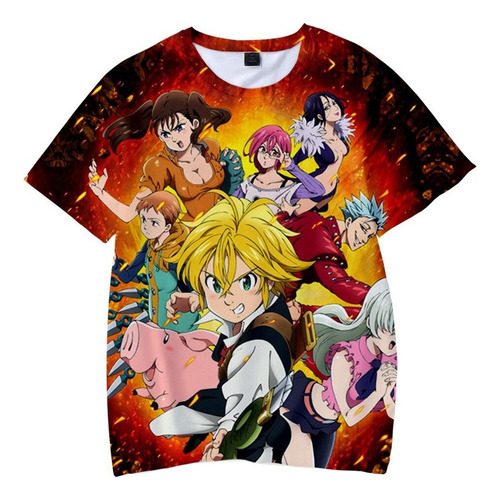 Camiseta Anime Siete Pecados Capitales Nanatsu No Taizai 3d