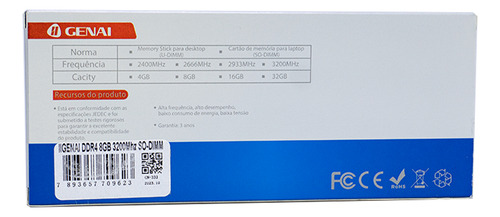 Memória Ddr4 8gb 3200mhz Notebook Sodimm