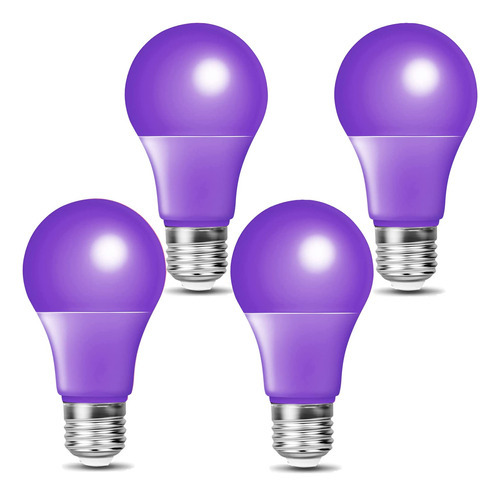 Bombillas Moradas Kkhlgb Pack 4 Focos Led 9w=(60w) Color de la luz Morado