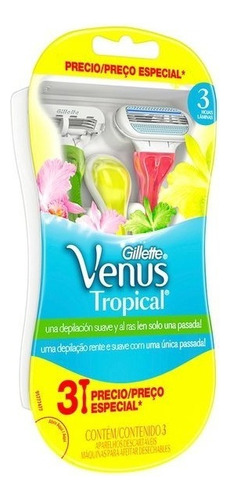 Gillette Máquinas De Afeitar Venus Tropical 3 Unidades