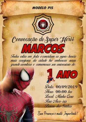 Convites Homem Aranha convites