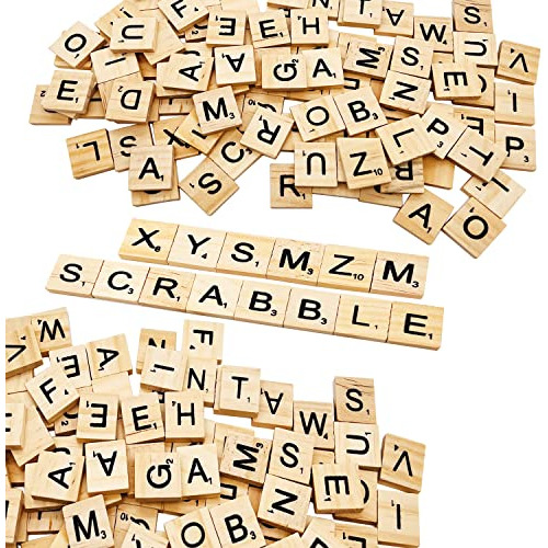 Xysmzm 400 Piezas De Letras De Scrabble, Azulejos De Madera 