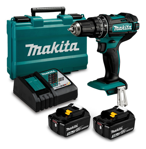 Kit Taladro Percutor Inalámbrico 18v Makita Dhp482rfe