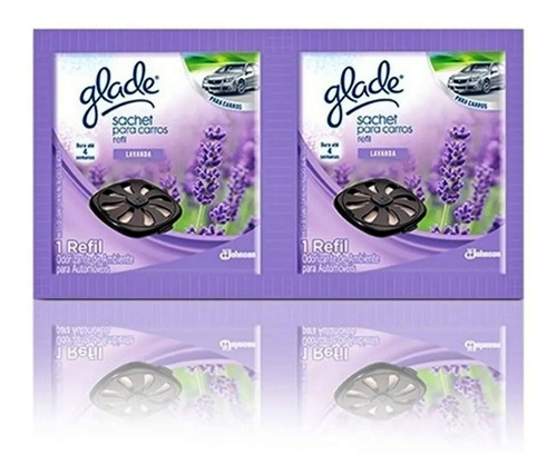 Refil Purificador Ar Glade Sachet Duplo Para Carros Lavanda