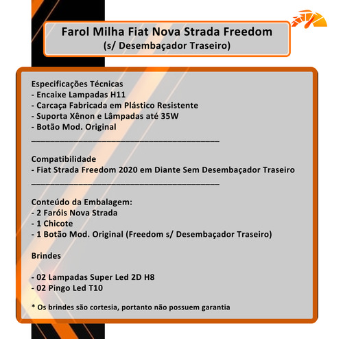 Farol Milha Strada Freedom 2020 21 22 23 24 + Super Led