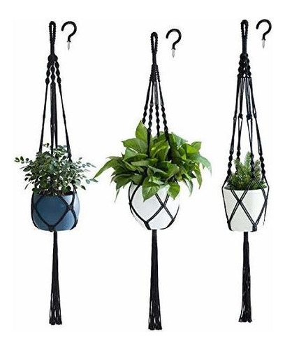 Plantadores Protitous - Colgador De Macramé Para Plantas, 3