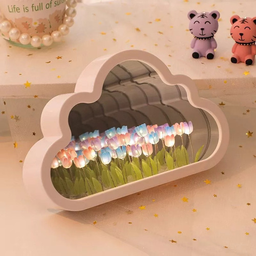 Lámpara De Escritorio Led Con Forma De Tulipán, Flor Artific