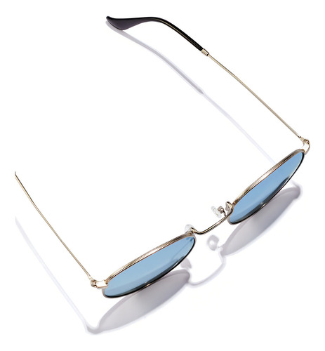Gafas De Sol Polarizadas Hawkers Moma Midtown Unisex Lente Azul Claro Varilla Plata Armazón Plata Diseño Mirror