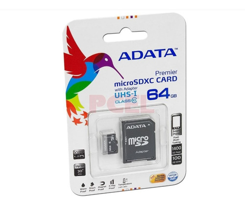 Ush-i Memoria 64gb Micro Sd Adata Clase Cl10 Con Adaptador 