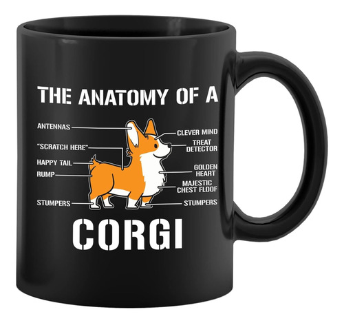 Puhei The Anatomy Of A Corgi Taza De Cerámica De 11 Onzas, T