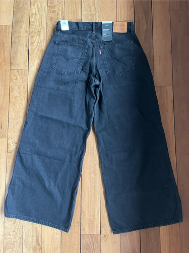 Jean Levis Mujer Baggy Dad Wide Leg Negro 29x30 (Usado)